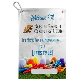 Fluffy Custom Sublimated Single-Sided Golf Towel - Small Branded Image